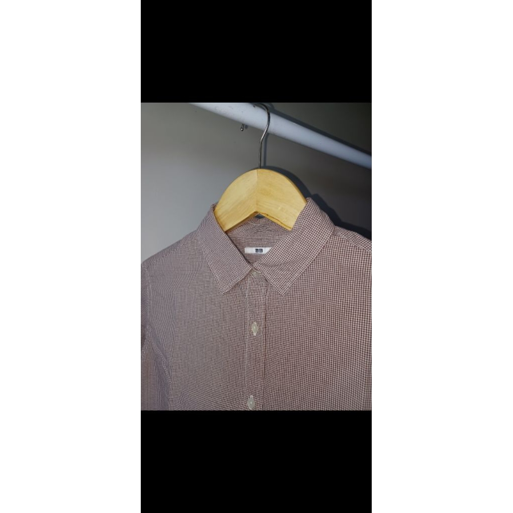 Kemeja Uniqlo Kotak-kotak Cokelat