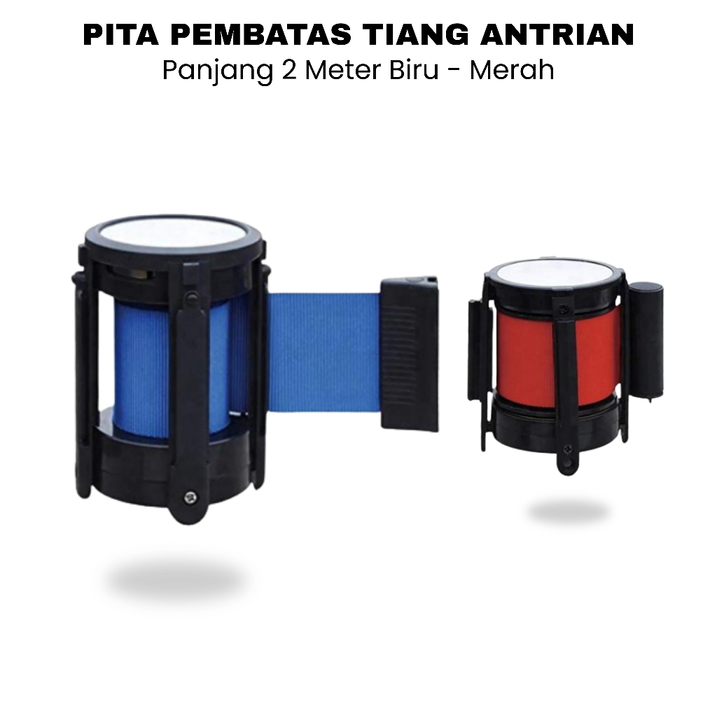

TALI TIANG ANTRIAN 2 METER BIRU - MERAH / PITA TIANG PEMBATAS ANTRIAN / TALI PEMBATAS ANTRIAN