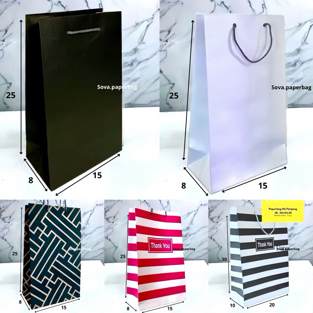 

Paperbag Motif Minimalis 15x8x25cm tebal Premium