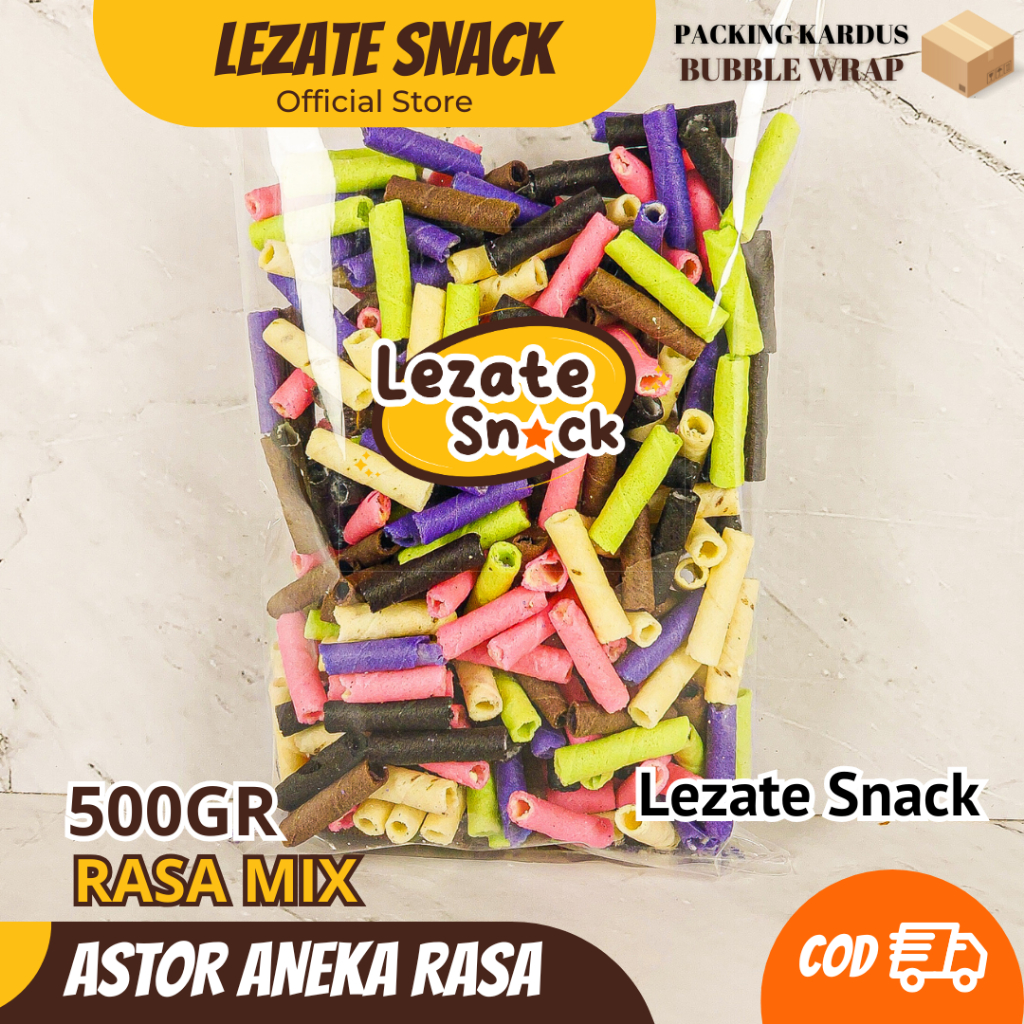 

Astor Mini Campur 500gr Kiloan Murah Rasa Mix Coklat Strawberry Blueberry Pandan Vanila Blackforest Enak Manis Renyah / Wafer Roll Coklat Kacang Kiloan Greentea Astor Kiloan Barcelona / Wafer Rolls Coklat Vanila Lezate Snack