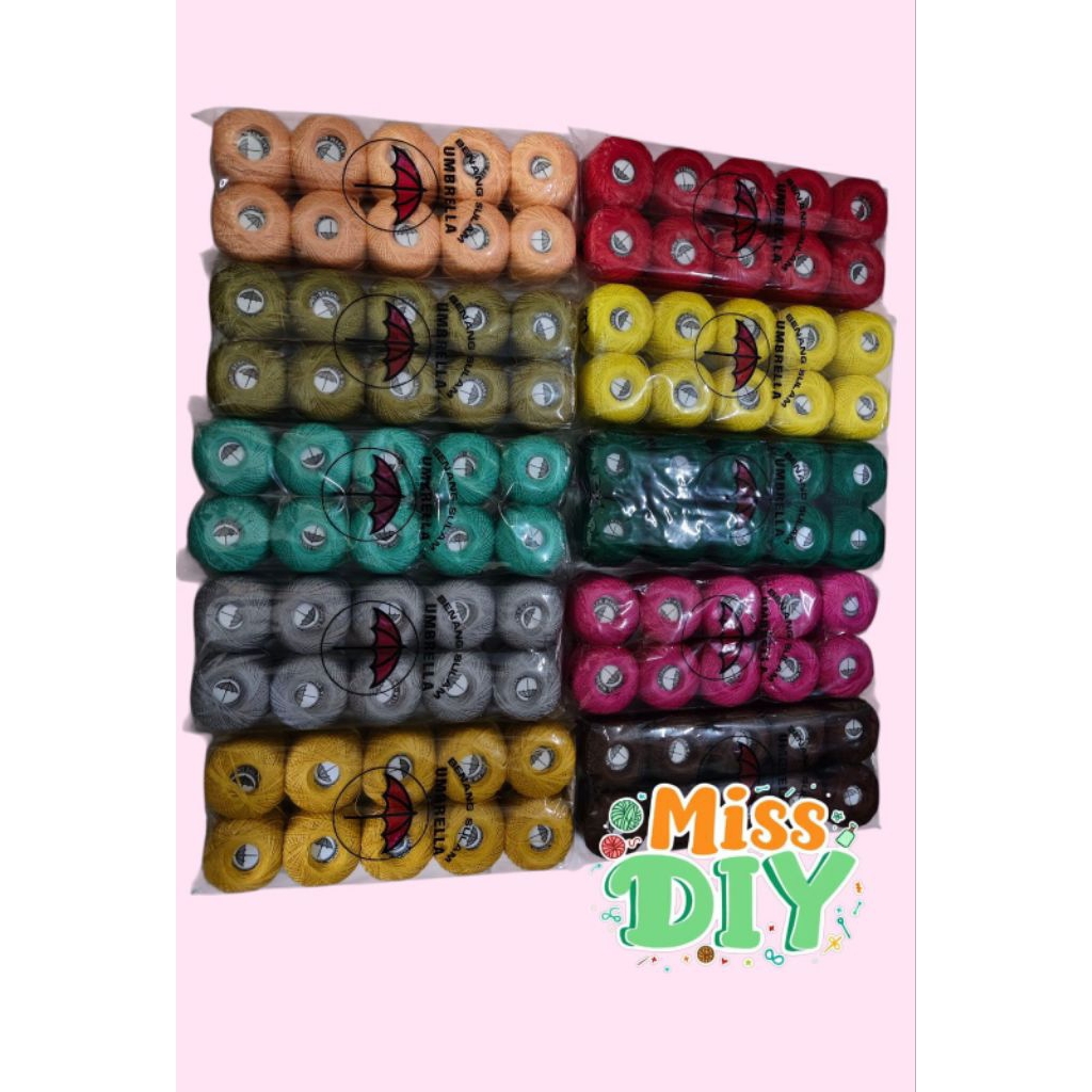 (1pack) Benang Sulam Cap Payung isi 10 roll / Anekabenang Sulam / Aneka Benang Rajut