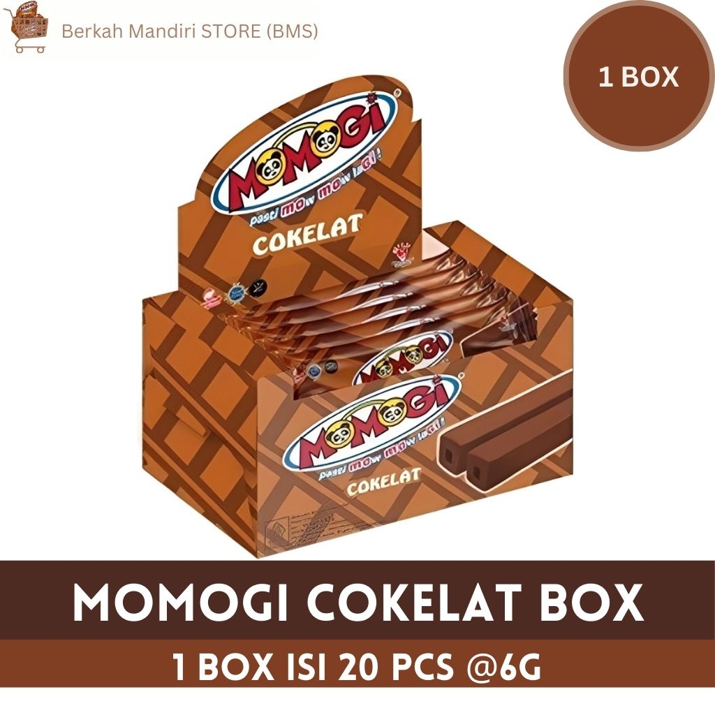

Momogi Stick Rasa Cokelat – 1 Box Isi 20 pcs @6g | Snack Renyah Manis Cokelat