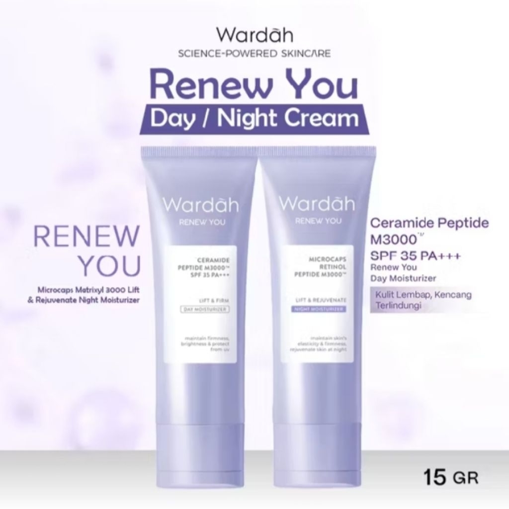 Wardah Renew You Cream 15gr - Cream Anti Aging dan Flek Hitam