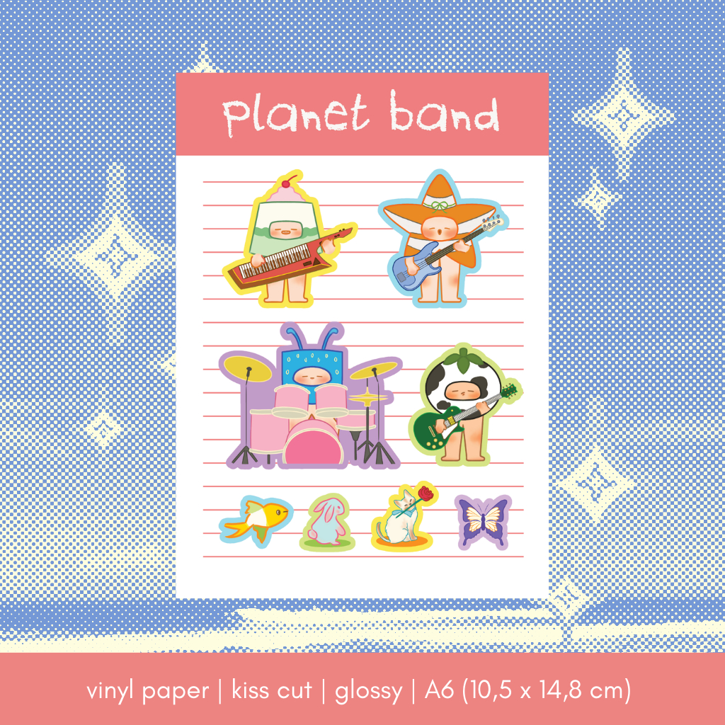 

sticker kiss cut planet band original by plutoluto