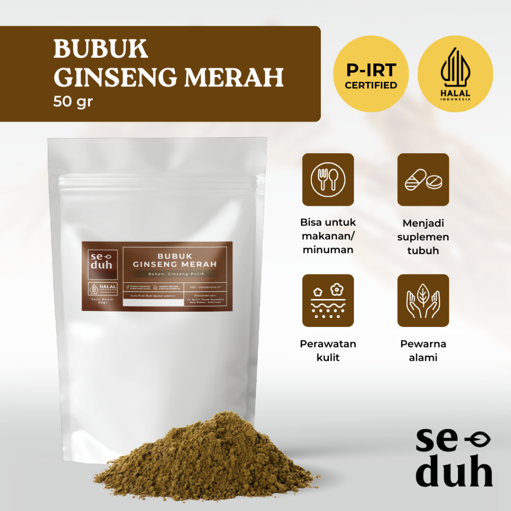 

SEDUH TEA & TISANE | Bubuk Akar Gingseng Merah / Red Gingseng Powder / Roots Powder 50 gram