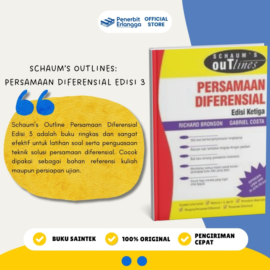 [Erlangga Official] Schaum's Outlines: Persamaan Diferensial Edisi 3