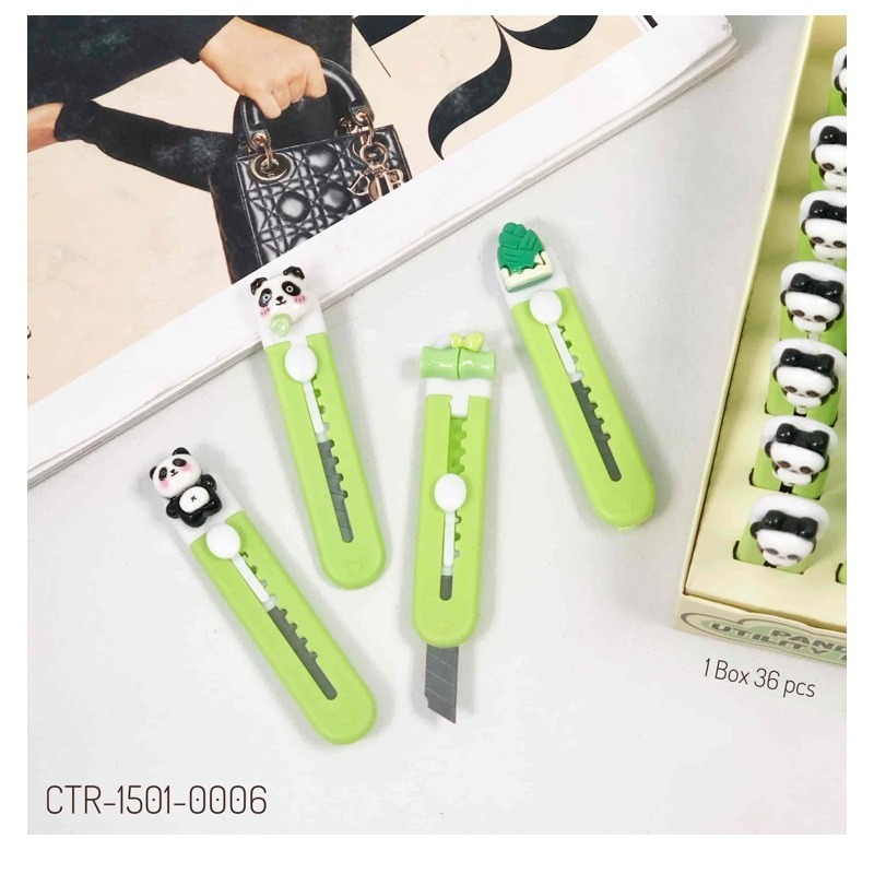

SILET CUTTER MINI KECIL LUCU PEMOTONG KERTAS MOTIF PANDA LUCU MURAH