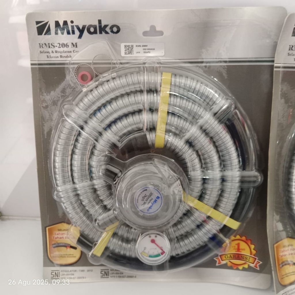 Regulator Gas LPG Miyako RMS 206M Regulator Meter Plus Selang 1.8M Set