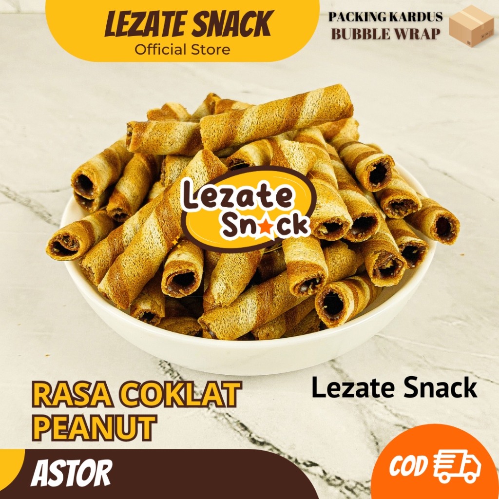

Astor Mini Choco Peanut 100gr Kiloan Murah Enak Manis Renyah / Wafer Roll Coklat Kacang Kiloan Greentea Vanila Astor Kiloan Barcelona / Wafer Rolls Coklat Blackforest Vanila Lezate Snack LEZATE SNACK