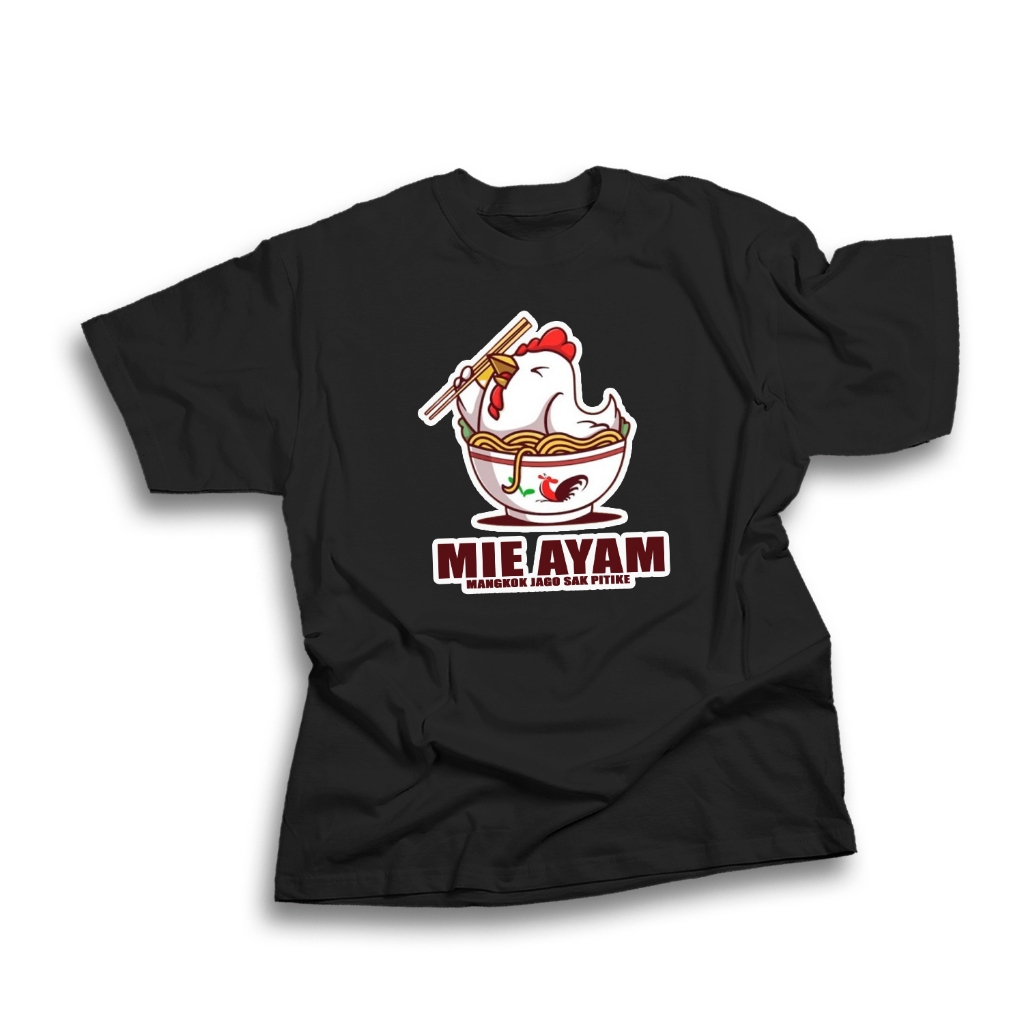 KAOS PRIA MIE AYAM Kaos Pria DISTRO Kaos Meme / Kaos Pollycotton / Kaos Cotton Combed 30