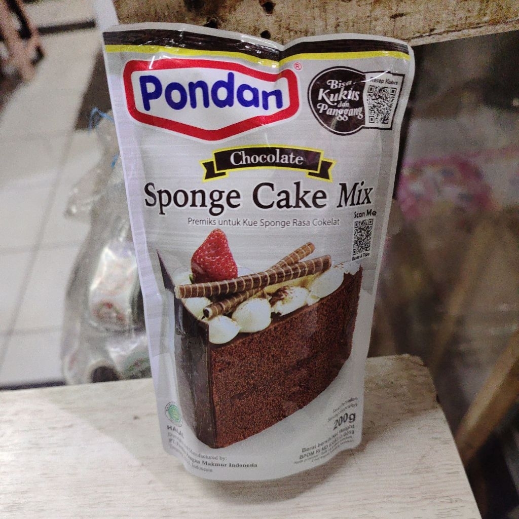 

pondan sponge cake mix chocolate coklat 200gr