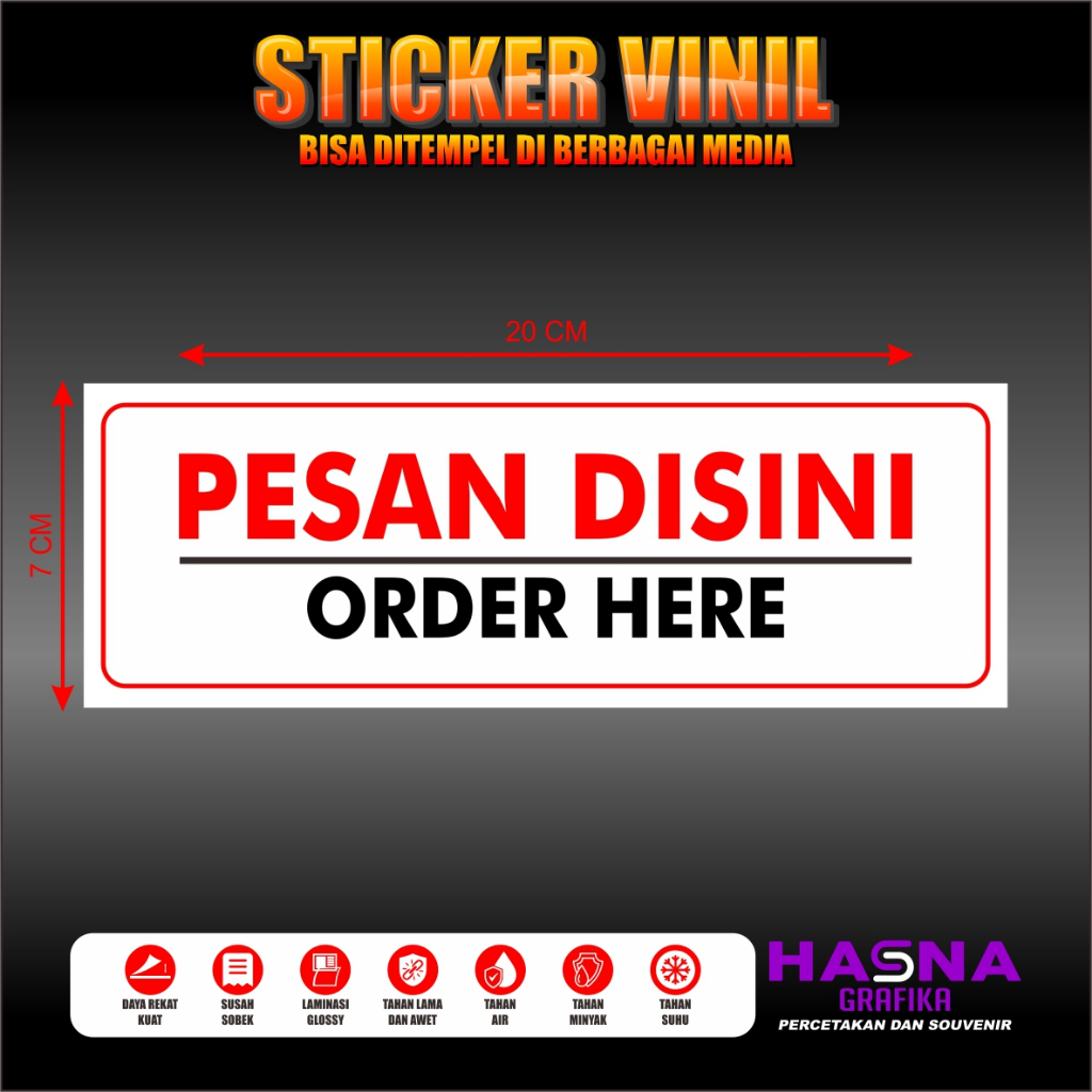 

STIKER VINIL PESAN DISINI / ORDER HERE STICKER