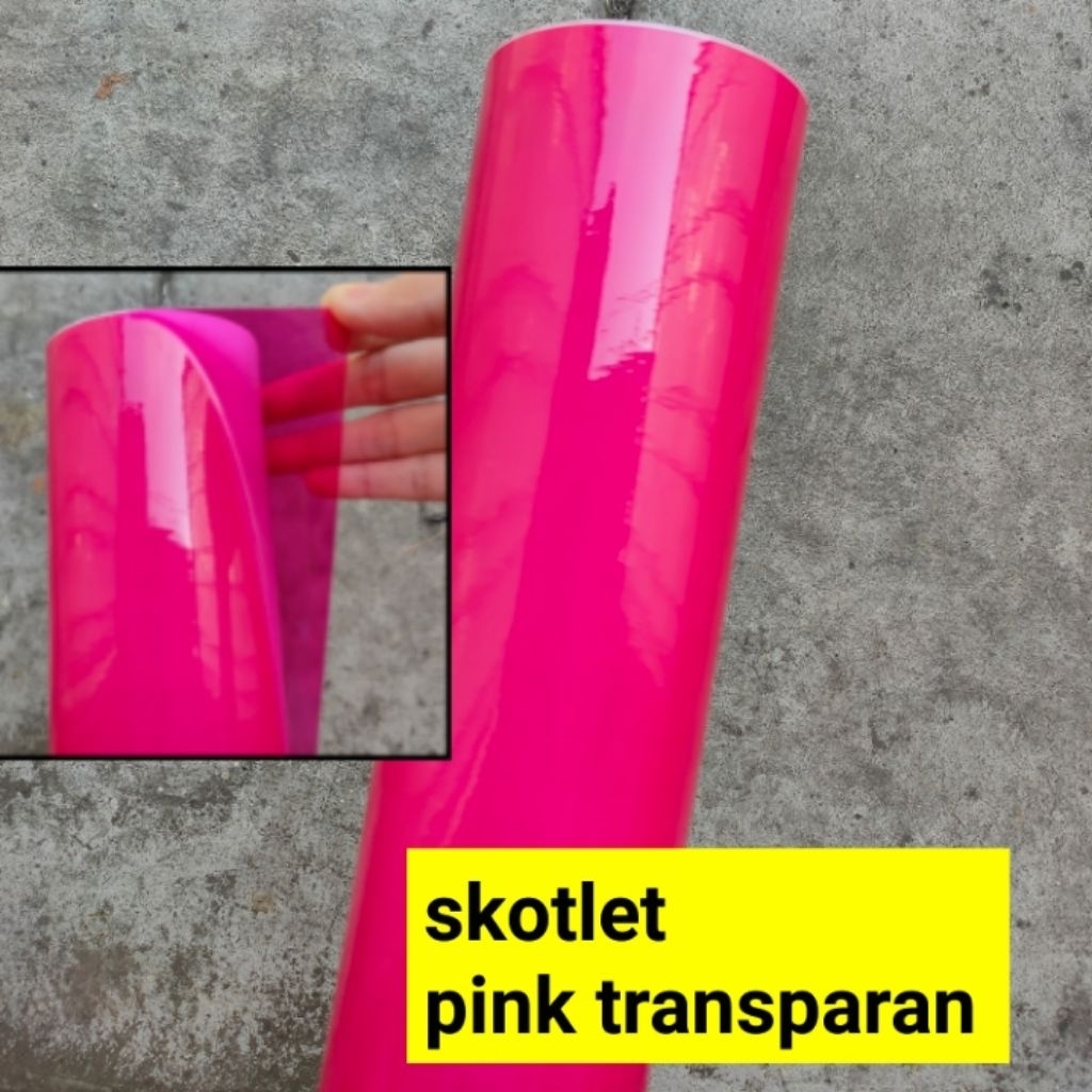 skotlet pink transparan stiker motor