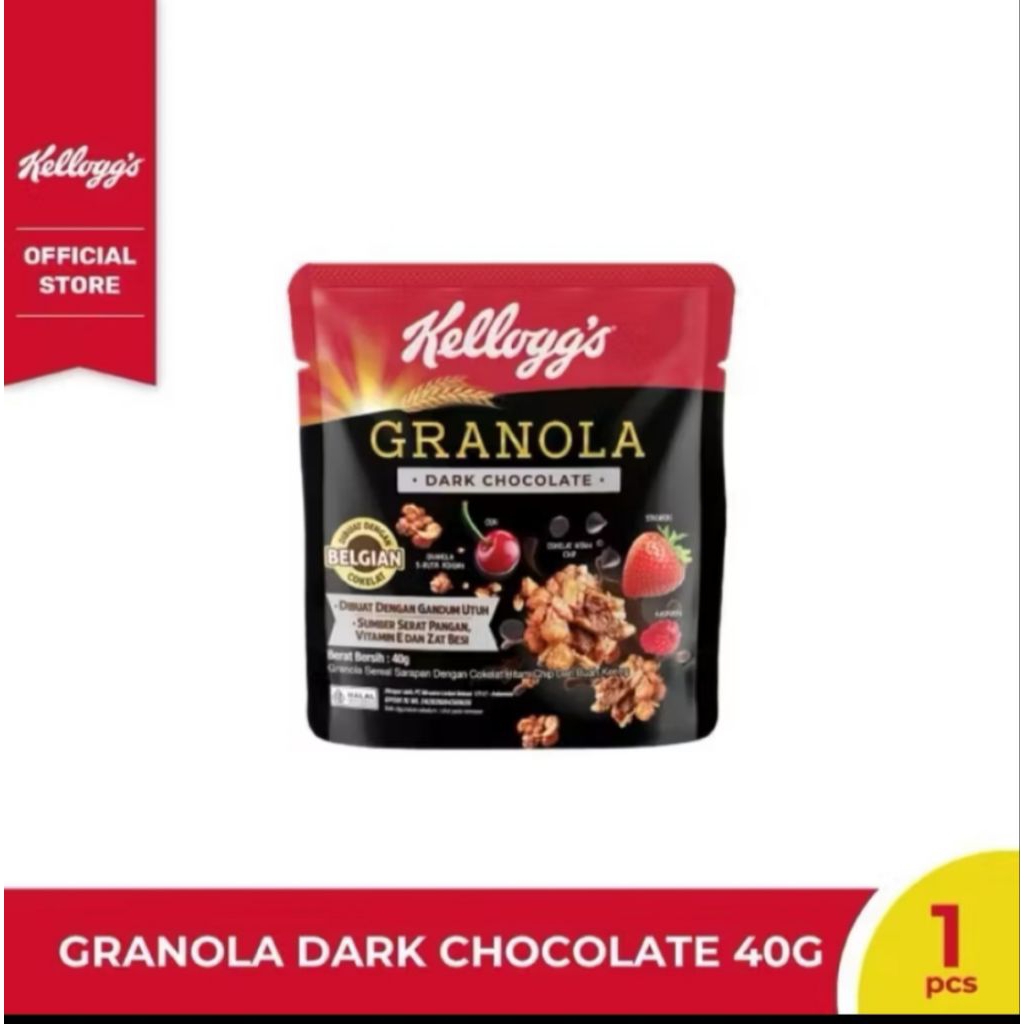 

kellogs granola dark chocolate 40gram