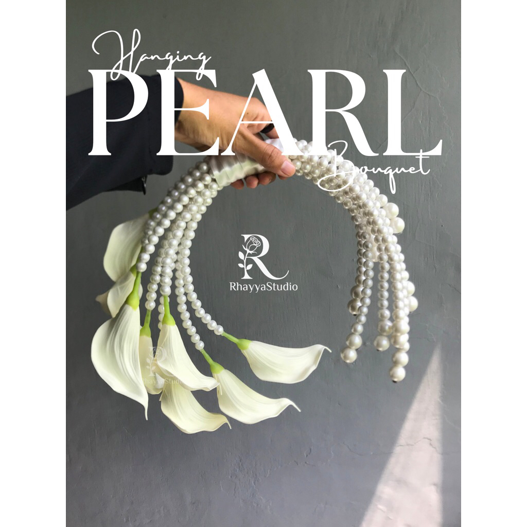 buket wedding - buket nikah - calla lily pearl - haging bouquet - hang bouquet calla lily