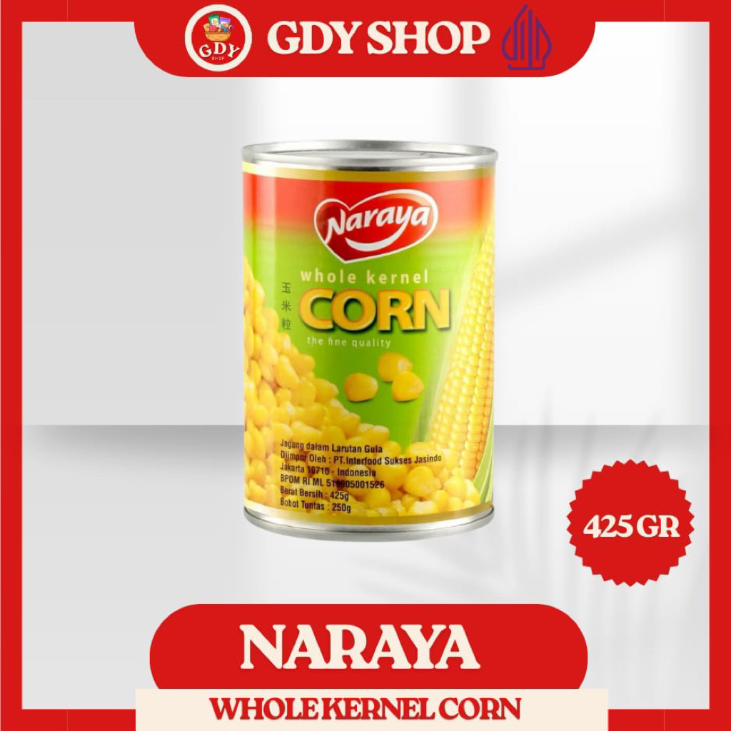 

NARAYA JAGUNG BIJI KALENG / WHOLE CERNEL CORN 425gr