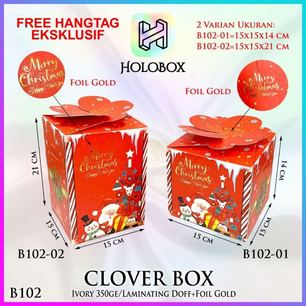 Box Natal | Kotak Hampers |Toples 500gr|Dus Kue | Box Packaging|B102