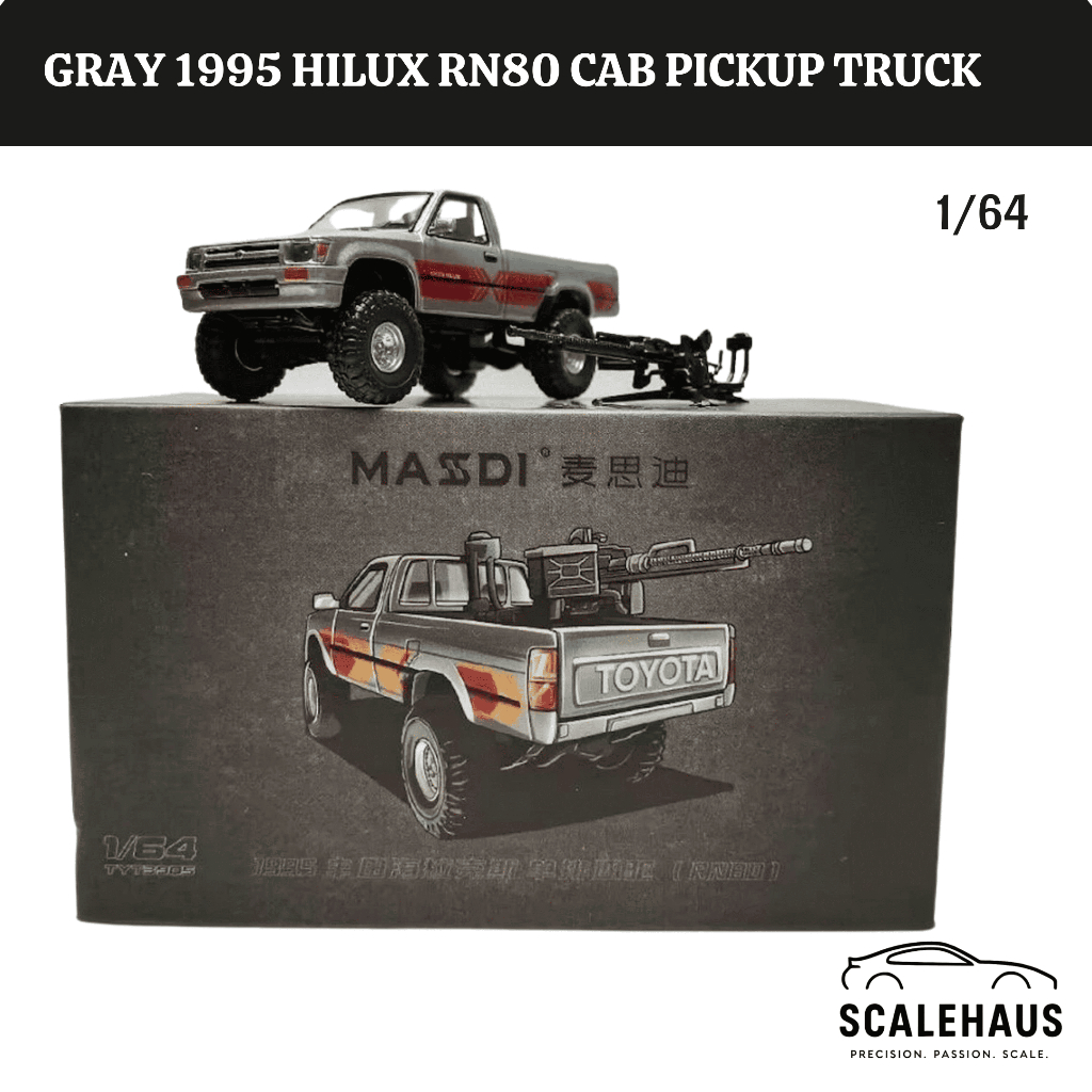 Masdi 1/64 1995 Hilux RN80 Cab Pickup Truck Gray