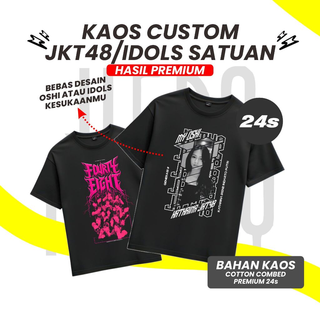 Heroninety - Custom Kaos Idols JKT48 DTF Satuan 24's / Kaos Custom Satuan / Kaos Custom Kado