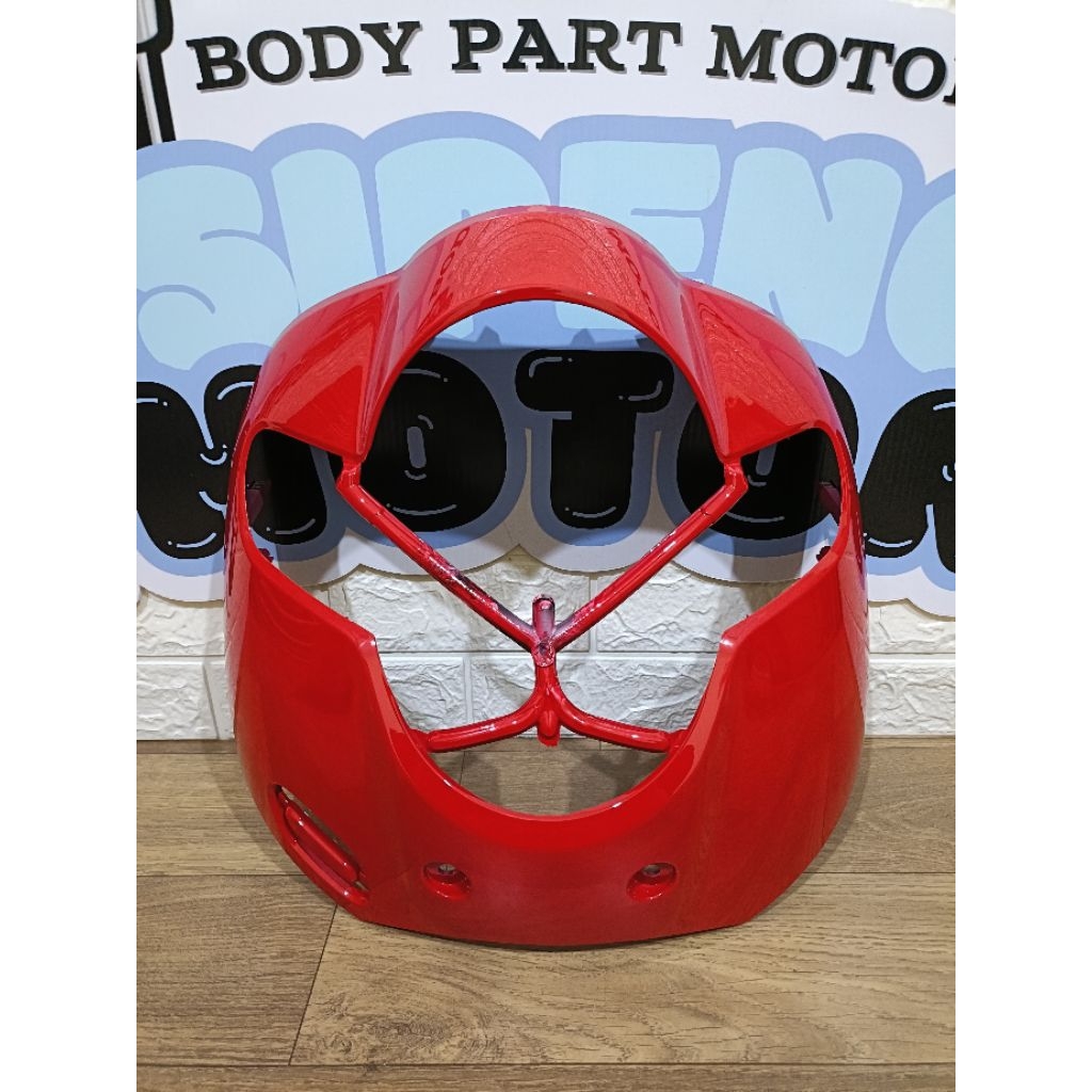 PANEL TAMENG DADA DEPAN BODY DEPAN DASI DEPAN SCOOPY FI LED ESP MERAH 2017 2018 2019 TENSHI