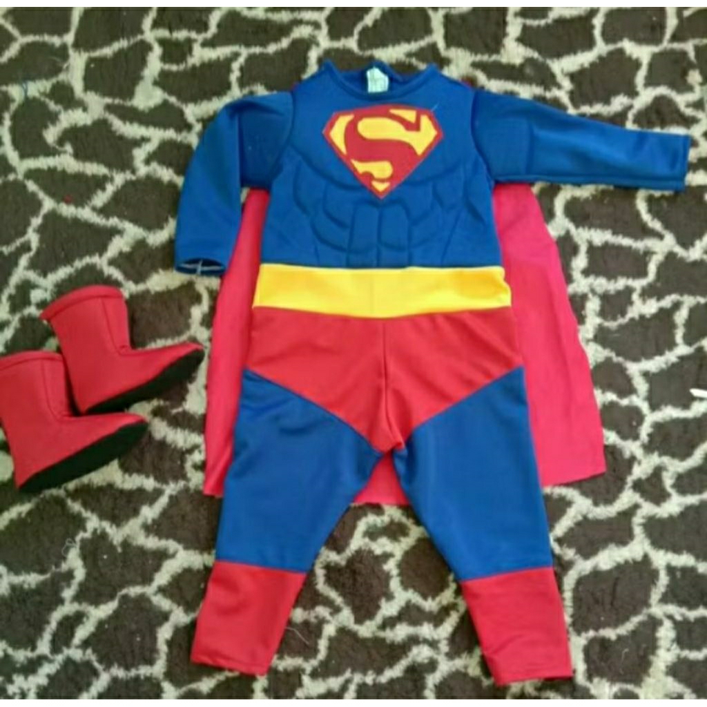 kostum superman/kostum superman anak/kostum superhero/kostum superhero anak/kostum ulangtahun anak/k
