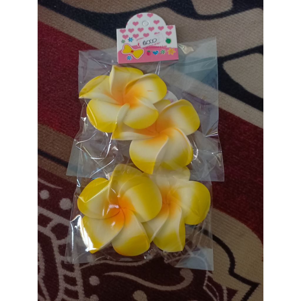 Jepit Bunga Kamboja anggun // bunga palsu // jepit asthetik // isi 4 biji