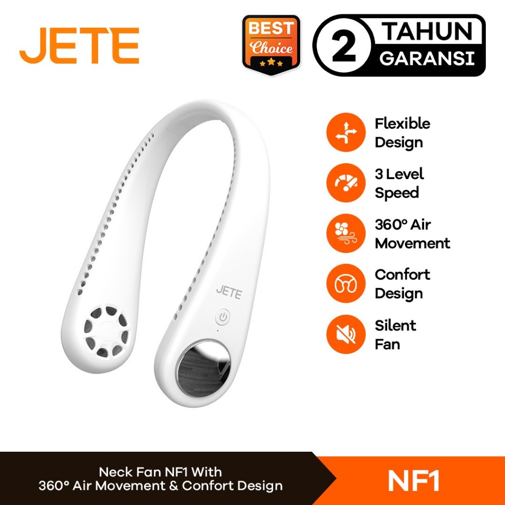 JETE NF1 | Kipas Angin Leher Portable Neck Fan Flexible with 3 Speed Adjustment - Garansi 2 Tahun