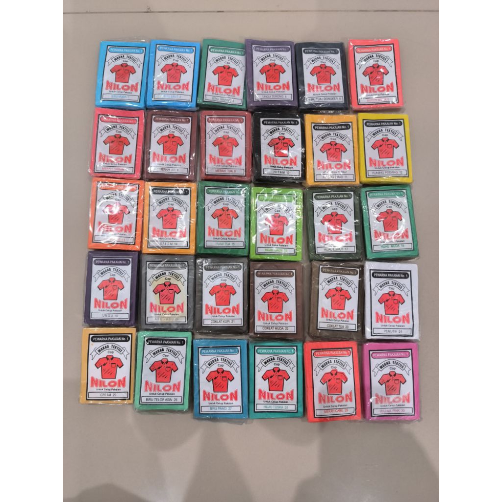 harga 10 bungkus wantex // pewarna pakaian / kain cap NILON // untuk celup baju kain pakaian celana 
