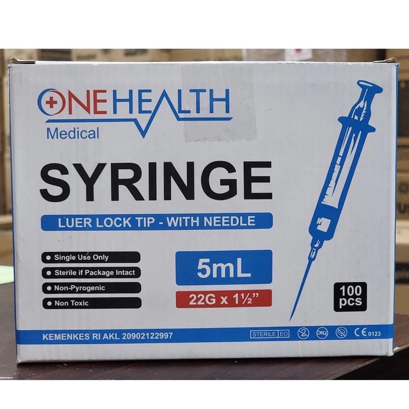 Syringe 1cc , 3cc , 5cc , 10cc , 20 cc , 50 cc Onehealth [BOX] Onehealth Per Box isi 100 Pcs / Spuit