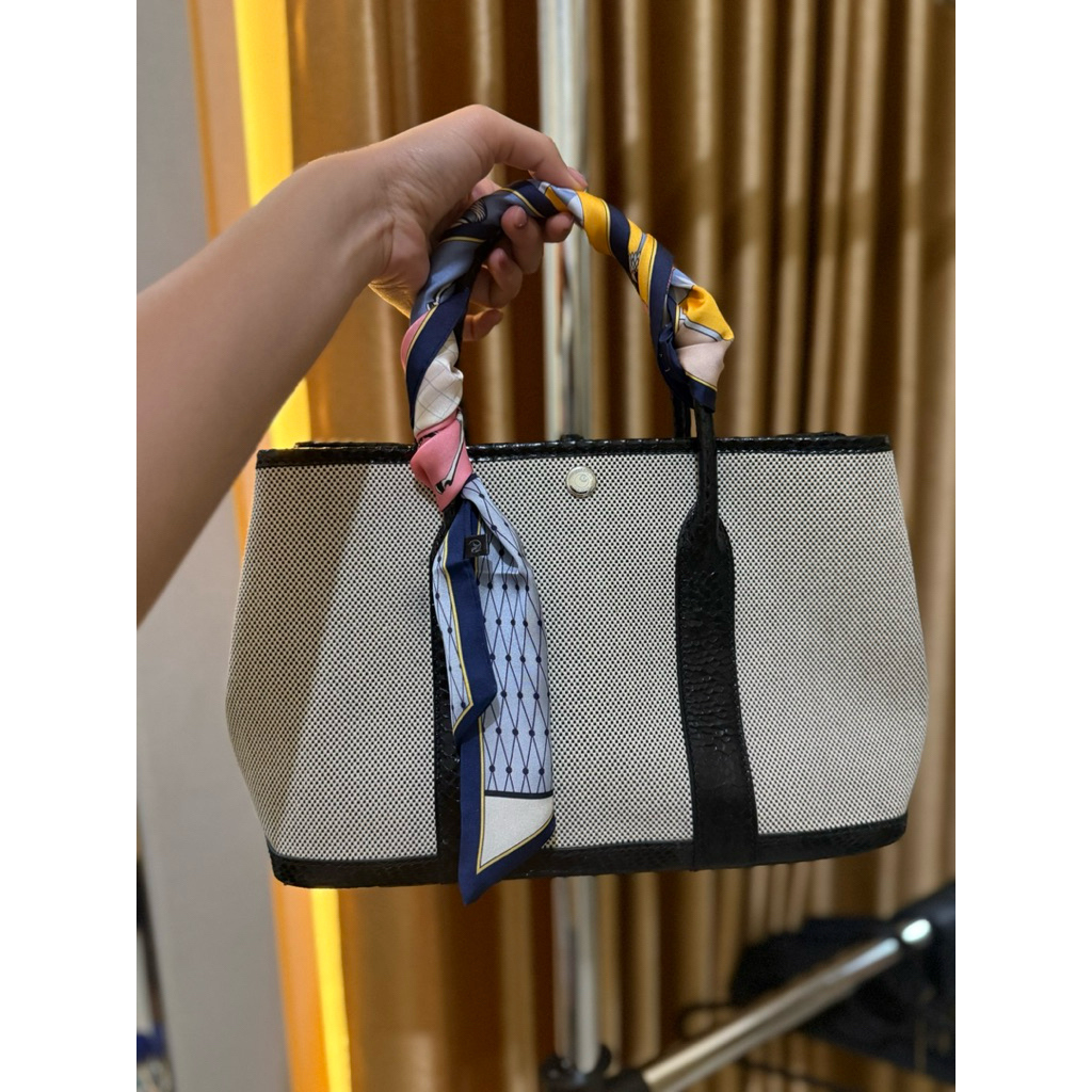 tote bag kremes Garden partyyy bag/ tas garden partyyy handbag / tote bag garden partyyy canvas mix 