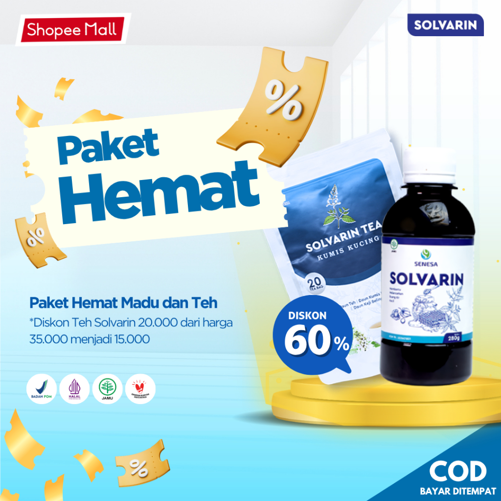 SOLVARIN - 1 Pcs Madu Herbal Kumis Kucing Atasi Batu Ginjal Infeksi Saluran Kencing