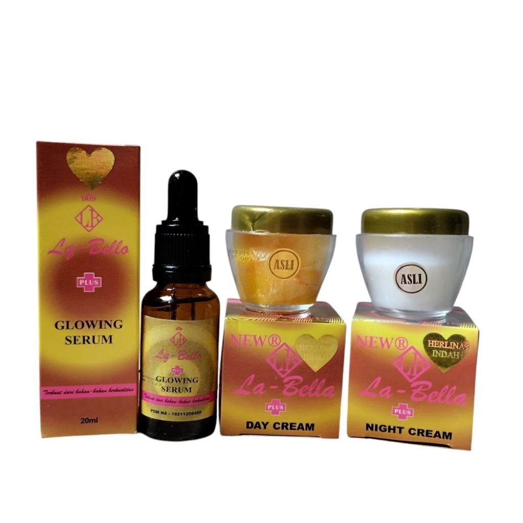 Krim Labella Herlina Holo Gold Asli | Labella Day Night Cream dan Serum Glowing | Pelembab | Mencera