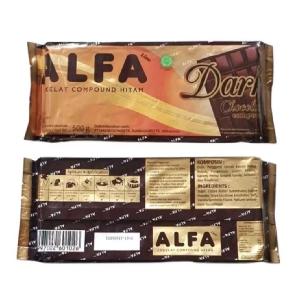 

Cokelat batang ALFA 500gr Dark chocolate