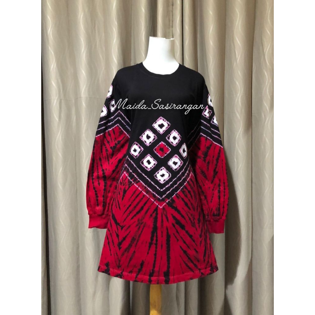 Tunik Kaos Sasirangan Wanita Merah Putih Persiapan 17 Agustus an