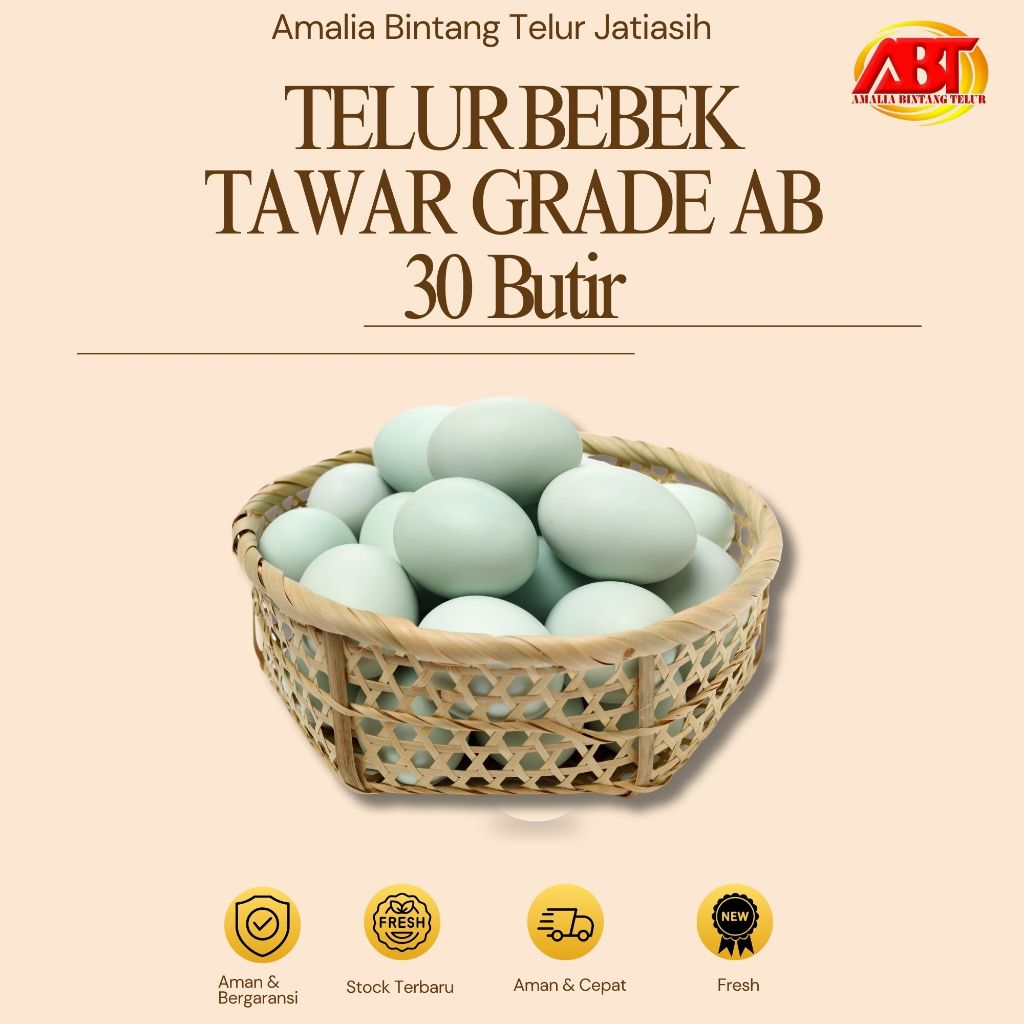 

ABT JATIASIH - Telur Bebek Tawar isi 30 Butir Lezat dan Bergizi (FRESH-CEPAT-BERKUALITAS)