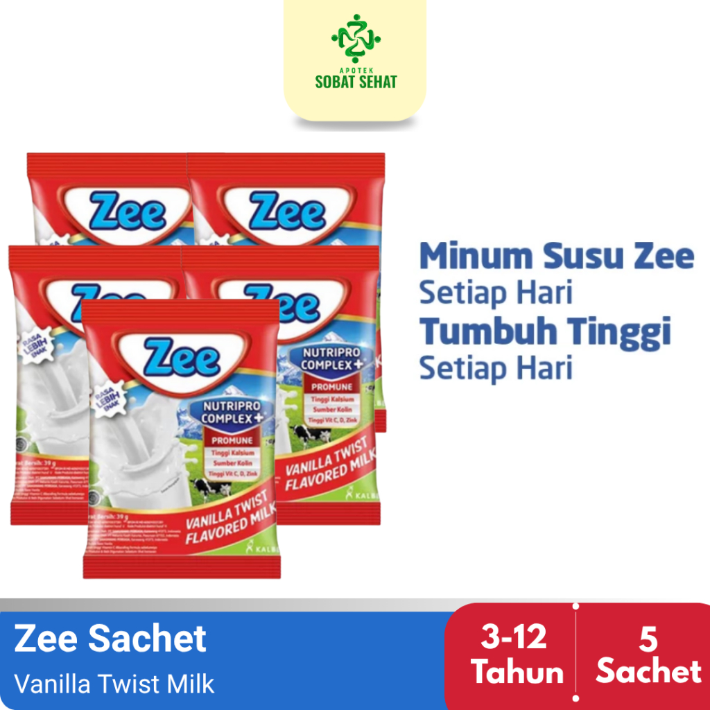 

[ 5 SACHET ] -ZEE Sachet Rasa Vanilla Twist - 40 gram - susu dengan Nutriprocomplex+