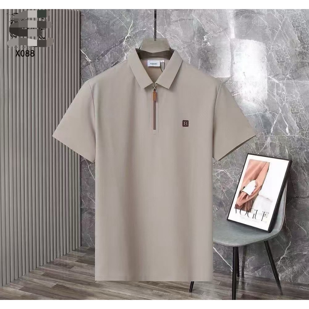 polo tshrit pria branded / baju kaos berkerah pria polos motif resleting