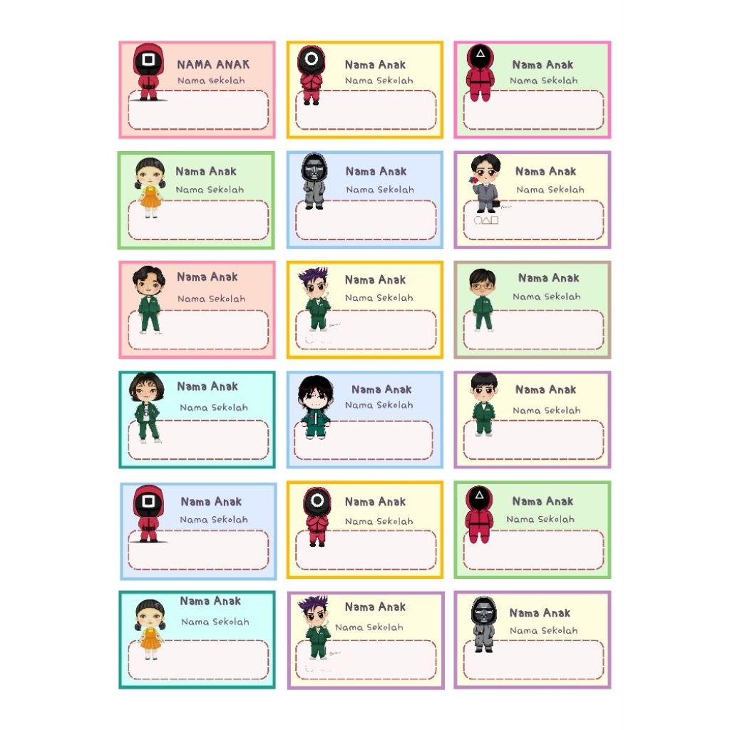 

SQUID GAME.. 2025 LABEL TERBARU.. LABEL STICKER HVS PREMIUM, DESIGN TIDAK PASARAN