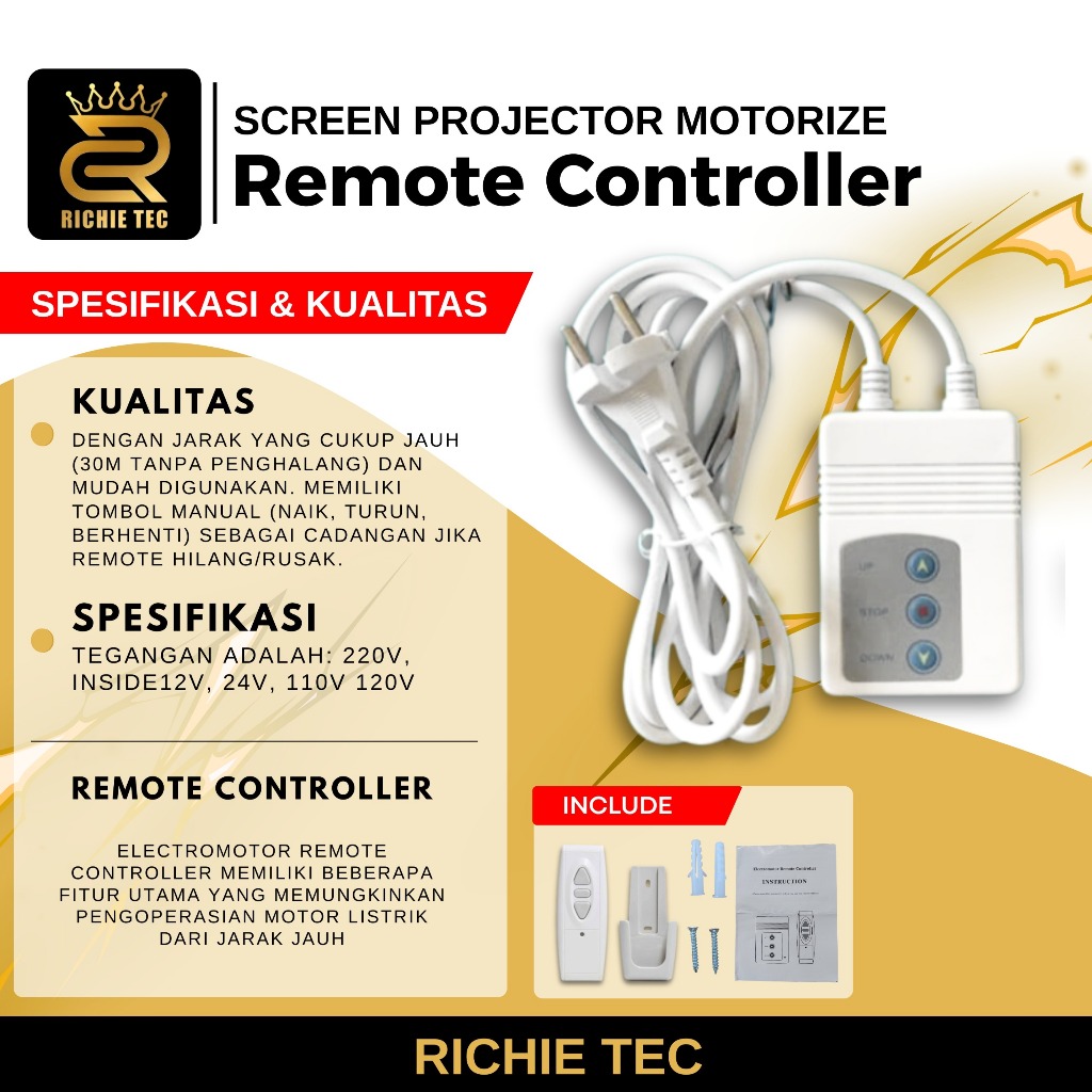 Remote & Receiver Set. Layar Proyektor. RC