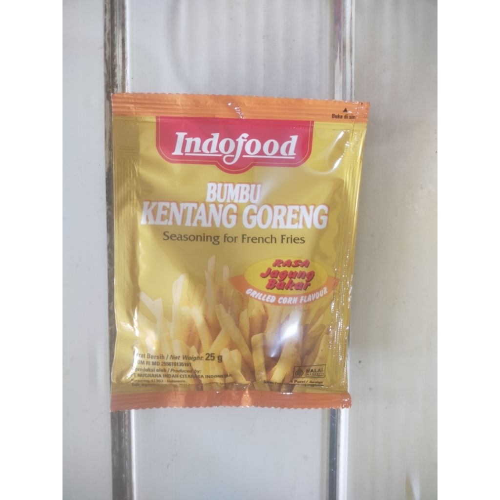 

Indofood Bumbu Kentang Goreng Rasa Jagung Bakar 25Gr