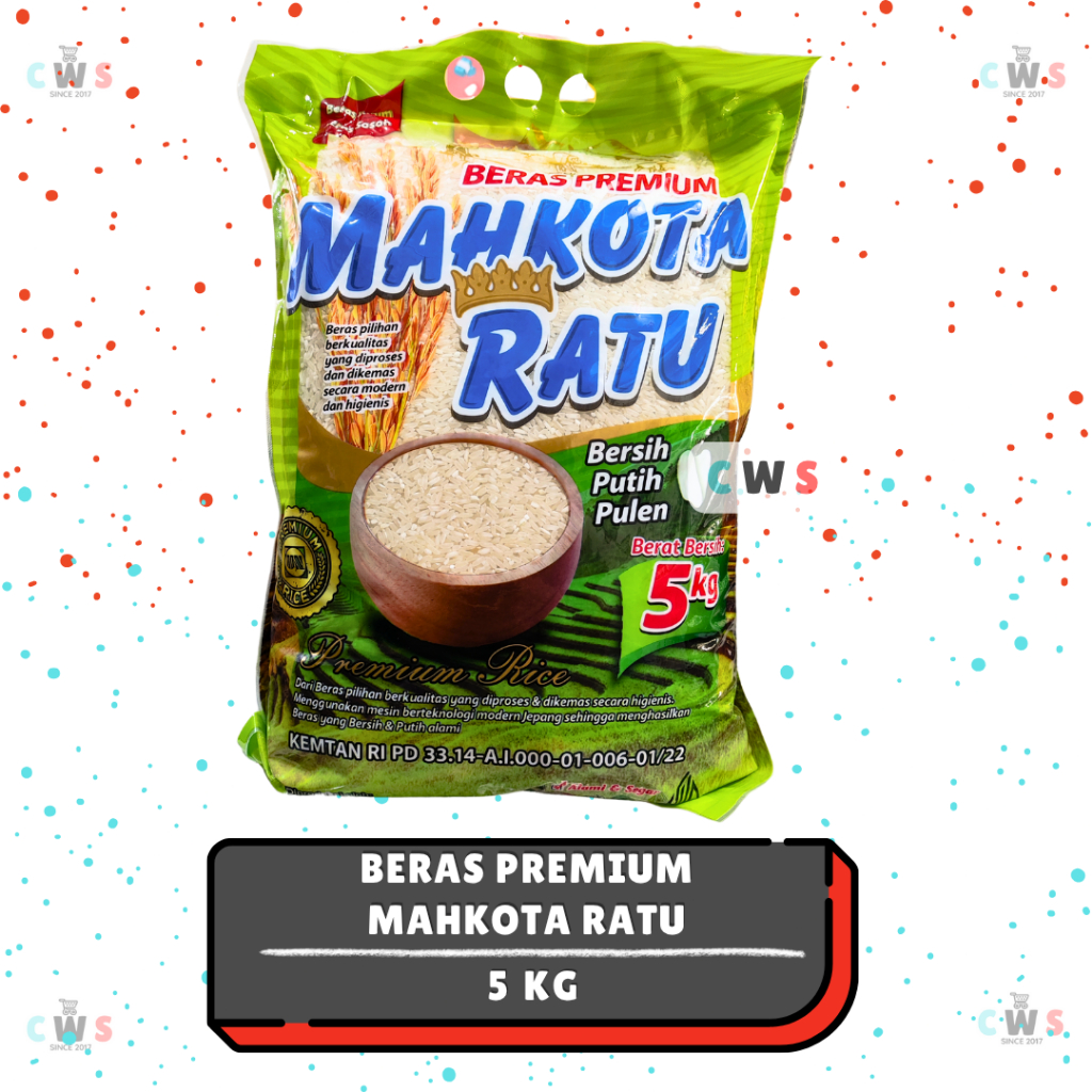 

MAHKOTA RATU Beras Premium Bersih Putih Pulen Berkualitas & Murah - 1 Bal / 5 Kg