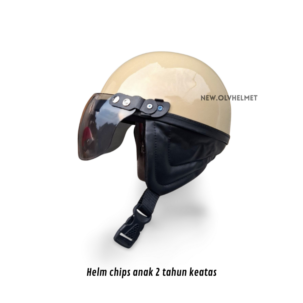 Helm Retro Chips Anak 2 Tahun Keatas Set Kaca Free Packing