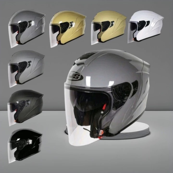 Helm NJS Kairoz DV Solid - Helm Half Face Double Visor