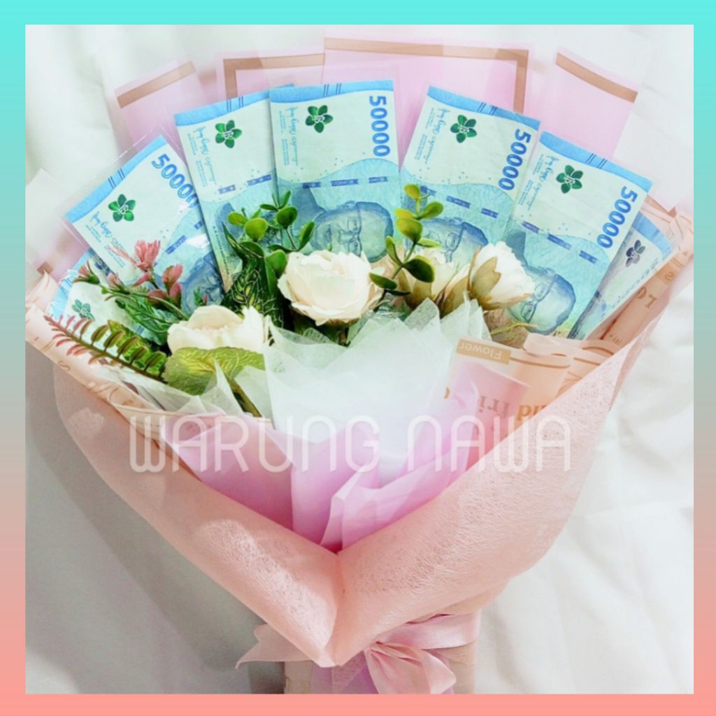 PROMO Money Bouquet Simple | Buket Uang Simpel | Kado Murah Bouquet Murah | Bunga Wisuda | Ulang Tah
