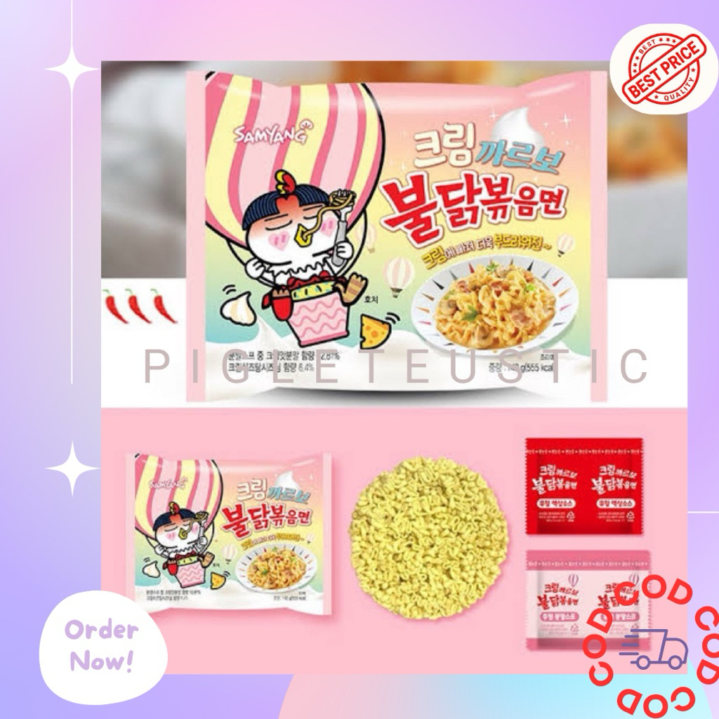 

Samyang Buldak Cream Carbonara [Samyang Rose Cream Carbonara] Samyang Green Mie Korea