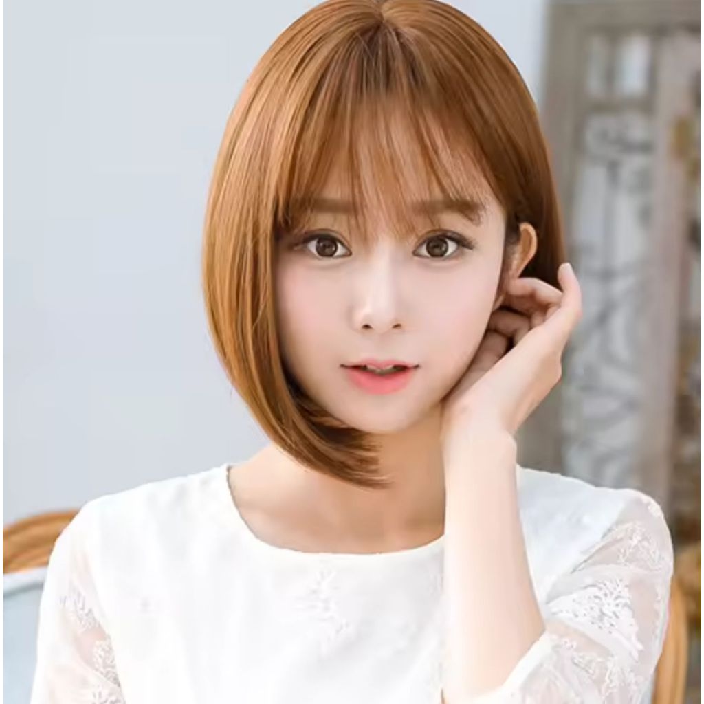 Wig Full Cap Rambut Pendek Bobo Lurus Wanita Berkualitas Korean Version / Wig Short Hair / Wig Short