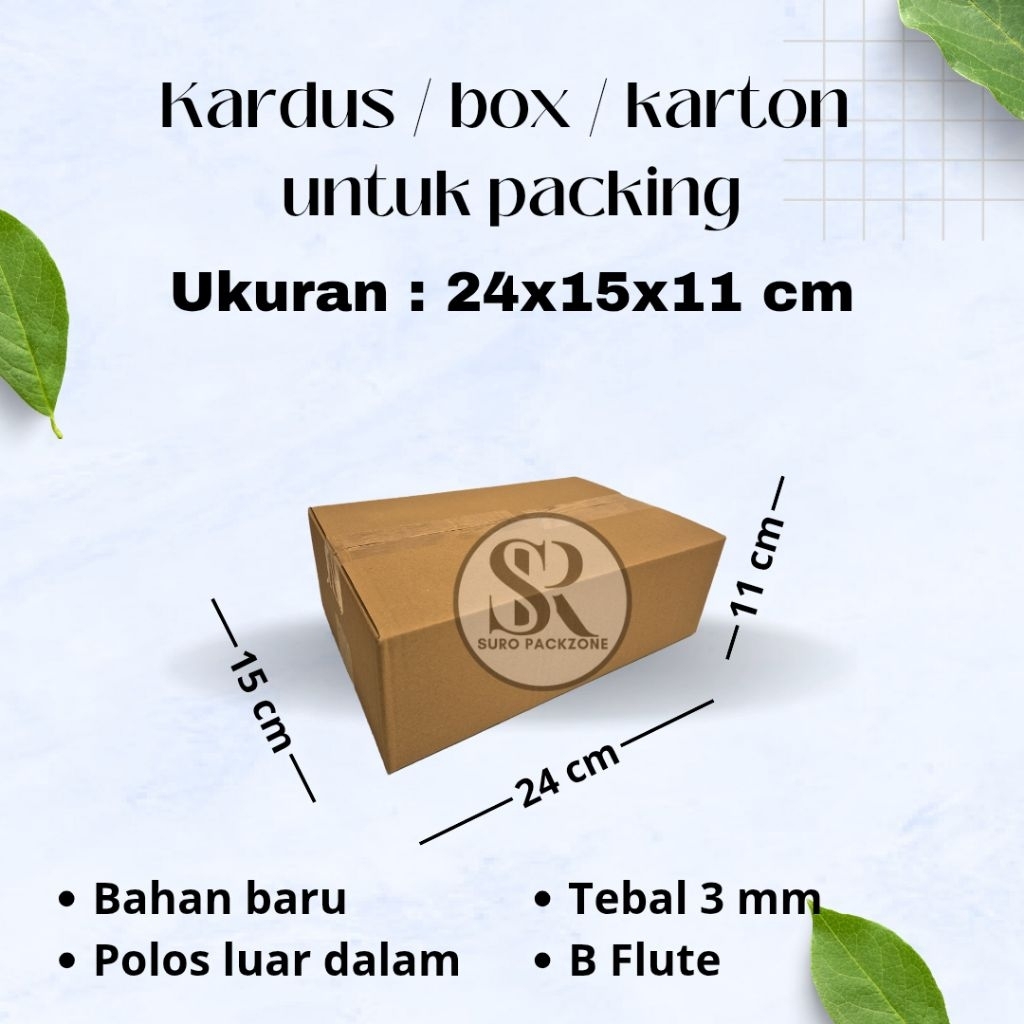 

Kardus Packing Ukuran 24x15x12 cm / Box Packing / Karton Packing Polos Baru dan Tebal