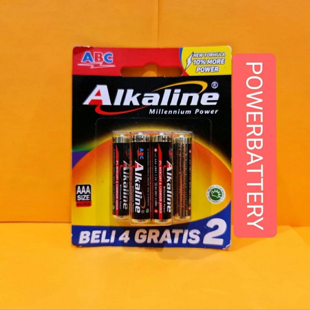 Baterai ABC Alkaline AAA (A3) 1.5V isi 6 PIECES ABC Alkaline Battery