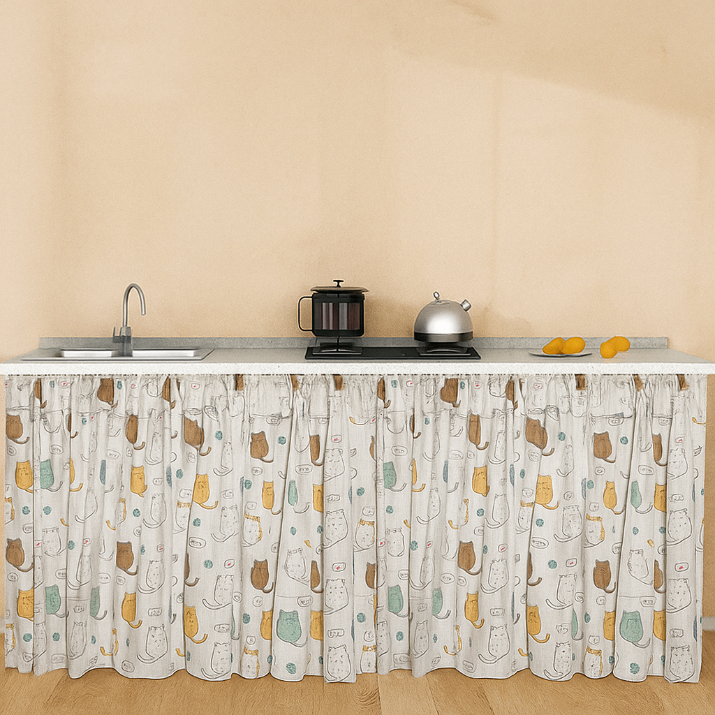 Gorden Tirai Kolong Dapur Minimalis Poni Cantik