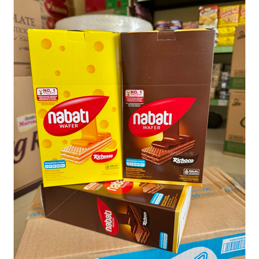 

Richeese nabati wafer kotak 100gr ( 5gr x 20pcs ) ECER per box